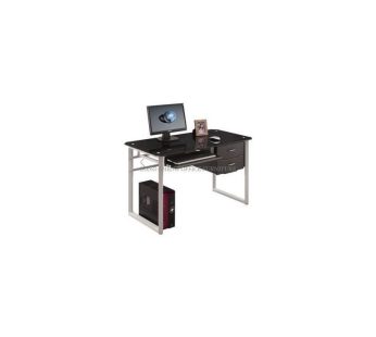 Secretaria PC Metal/Vidro Preto 120x60x76